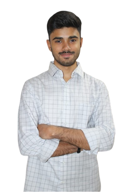 Samarth Kamath — UI/UX Designer, arms crossed, white background