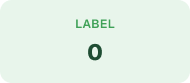 Stat summary card component with a label and a large number