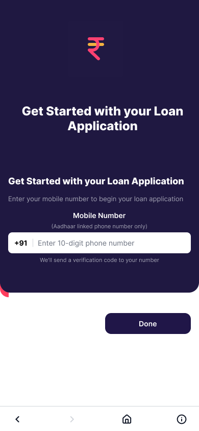 Mobile number entry