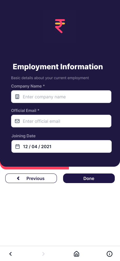 Employment information form