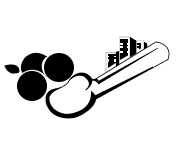 Scoops of Joy black and white logo — monochrome version