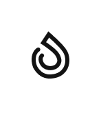 Sip Well black logo — monochrome water droplet icon